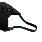 Fendi Zucca FF Logo Pattern Canvas Leather Shoulder Bag Black — view 4