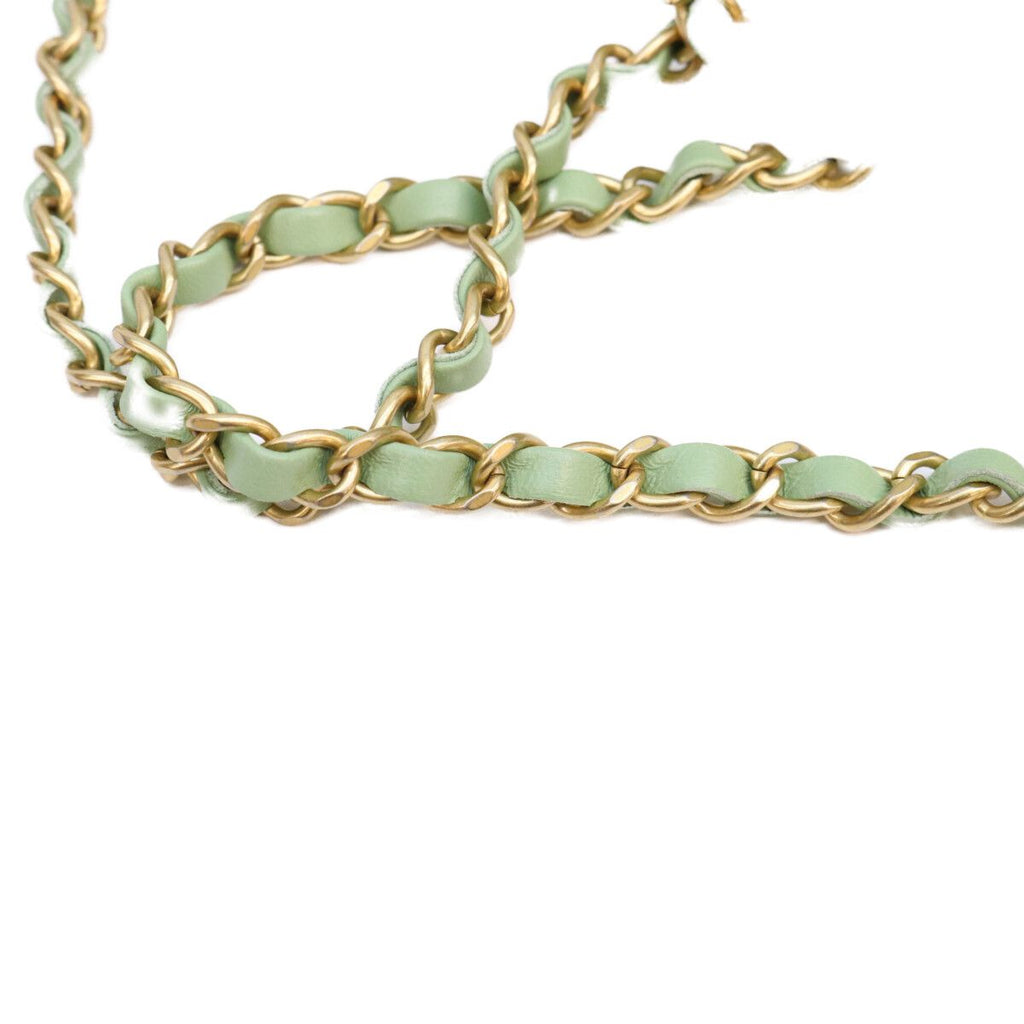 Chanel Mint Green Lambskin Chain Top Handle Quilted 23 — view 8
