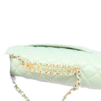 Chanel Mint Green Lambskin Chain Top Handle Quilted 23 — view 7