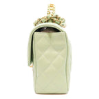 Chanel Mint Green Lambskin Chain Top Handle Quilted 23 — view 2