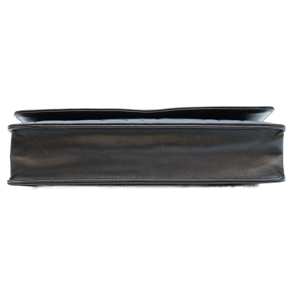Chanel Black Lambskin Silver Camellia Chain Wallet Shoulder Bag — view 5