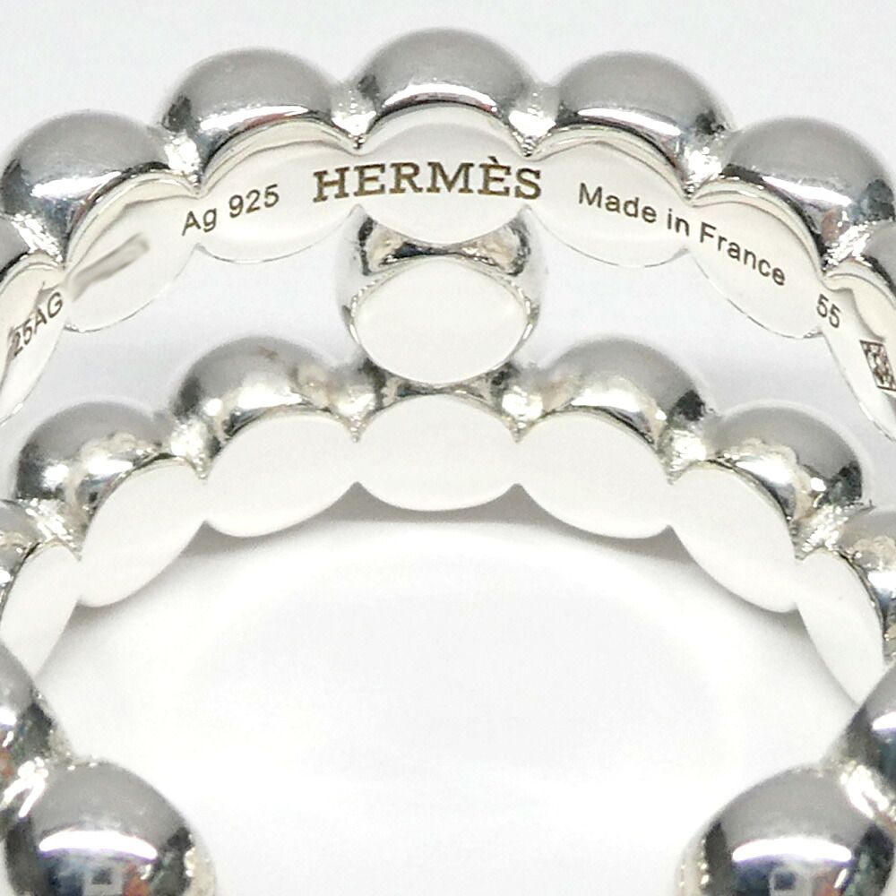 Hermes Chaine D'ancre Alea Beads Ring 55 925 Sterling Silver — view 8