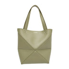 Loewe Puzzle Fold Tote Mini 2-Way Shoulder Bag Khaki Green Leather