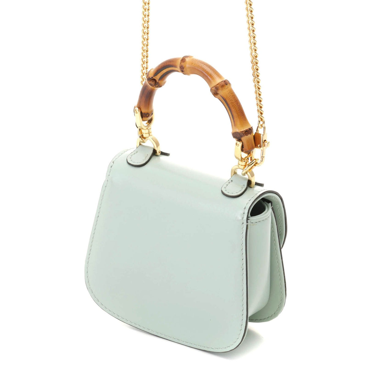 Gucci Bamboo Nano Light Blue Leather Banff Shoulder Bag — view 2