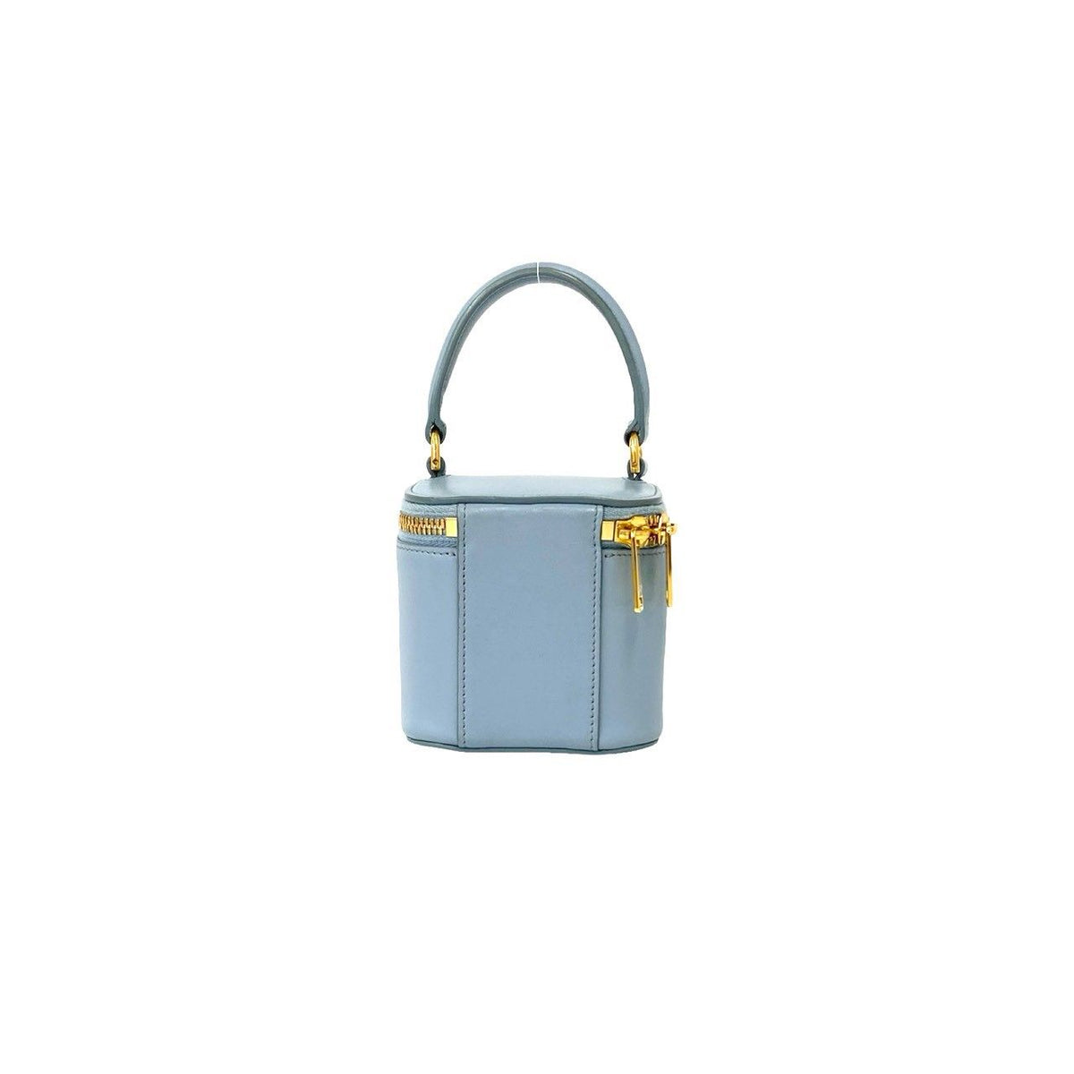 Celine Cuir Triomphe Logo Calf Leather 2-Way Mini Shoulder Bag Vanity Blue — view 3