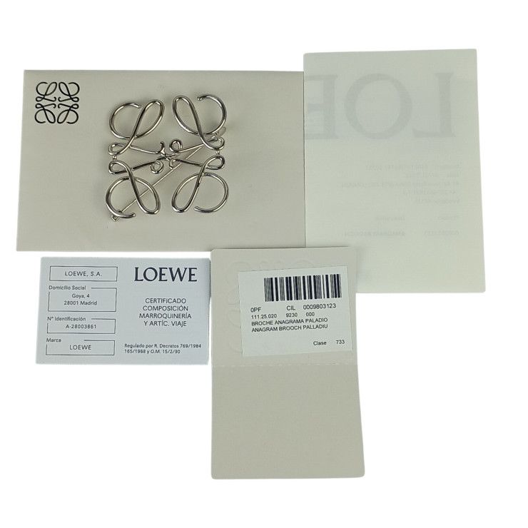 Loewe Brooch Anagram Silver Metal — view 7