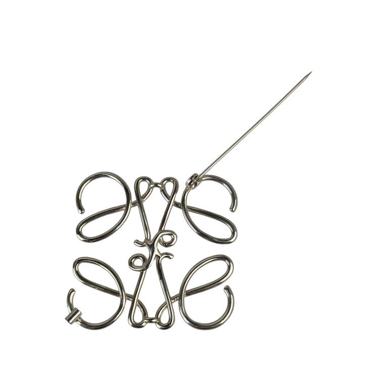 Loewe Brooch Anagram Silver Metal — view 5