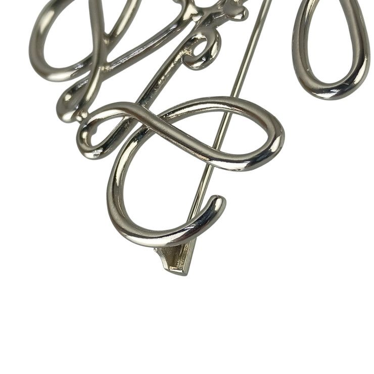 Loewe Brooch Anagram Silver Metal — view 4