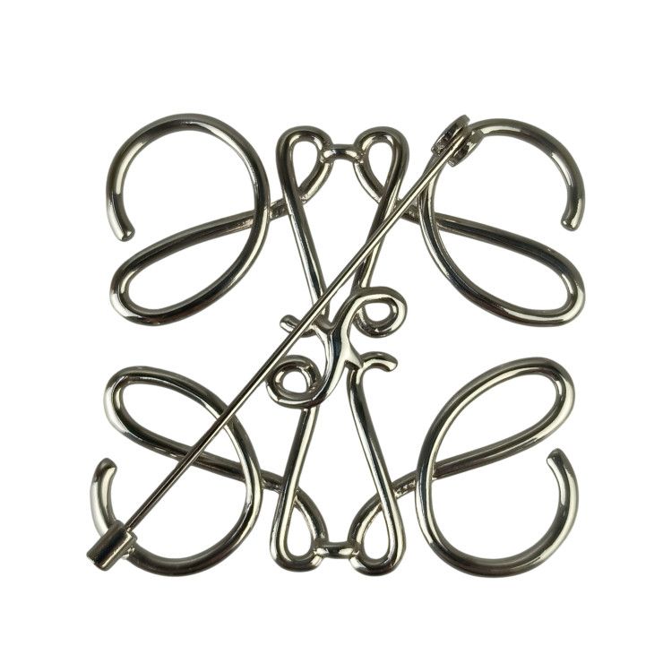 Loewe Brooch Anagram Silver Metal — view 3