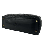 Chanel Quilted CC Logo Caviar Leather Mini Boston Bag Black — view 8