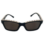 Chanel Sunglasses Square Shape Black White Logo CC Silver Eyewear — view 6