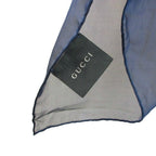 Gucci Heart Jacquard Large Scarf Silk Navy Red Shawl — view 3