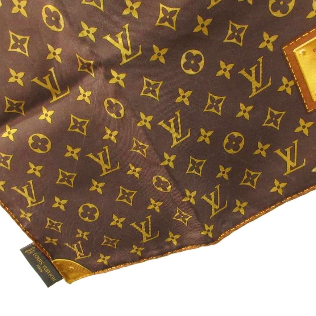 Louis Vuitton Monogram Carre Classic Silk Scarf Brown — view 4