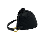 Prada Logo Tessuto Pocono Nylon Leather 2-Way Shoulder Bag Black — view 5