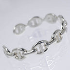 Hermes Chaine D'ancre Enchainee ST Silver Bangle Bracelet — view 2