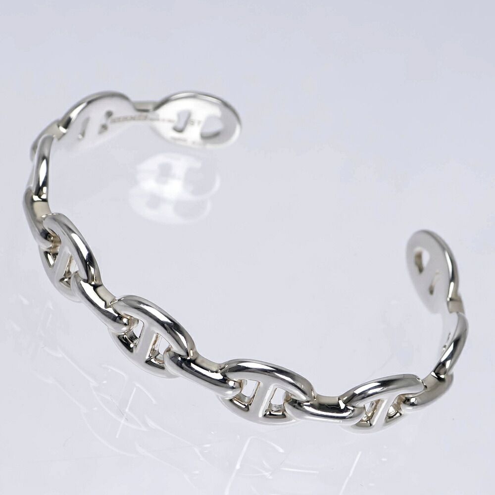 Hermes Chaine D'ancre Enchainee ST Silver Bangle Bracelet — view 6