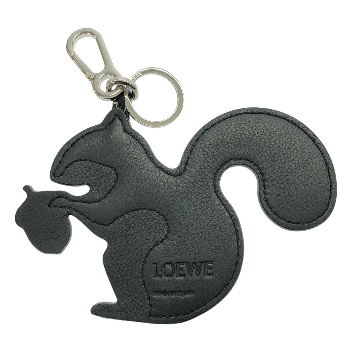 Loewe Animal Leather Charm Key Holder Brown — view 2