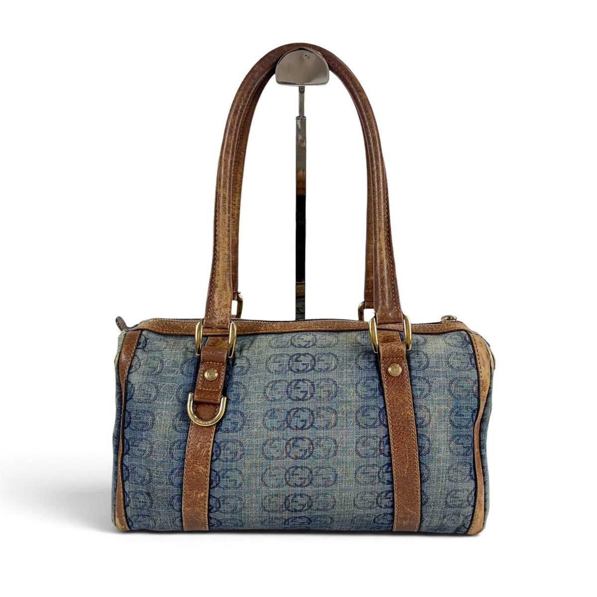 Gucci Mini Boston Bag Denim Leather GG — view 2