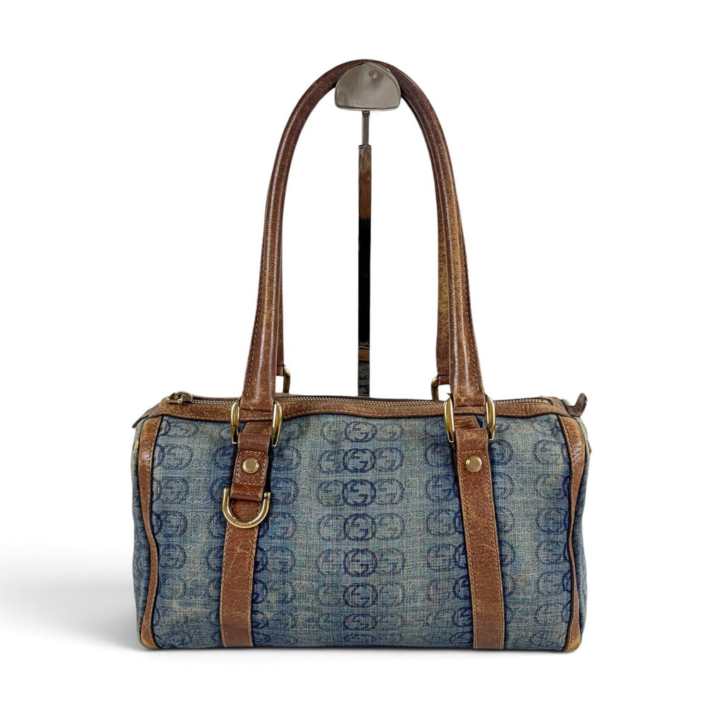 Gucci Mini Boston Bag Denim Leather GG