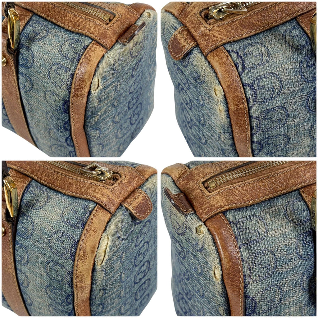 Gucci Mini Boston Bag Denim Leather GG — view 4