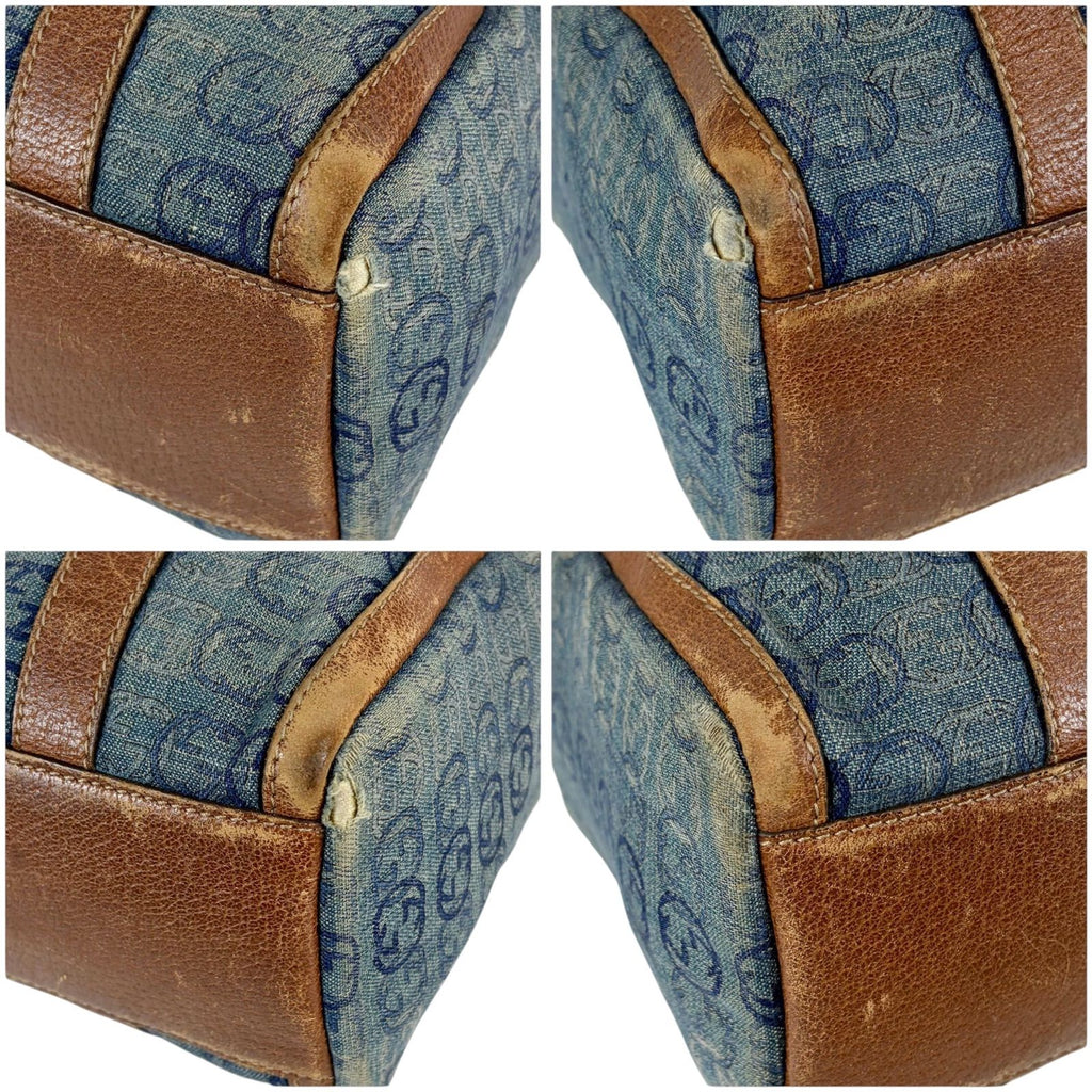 Gucci Mini Boston Bag Denim Leather GG — view 5