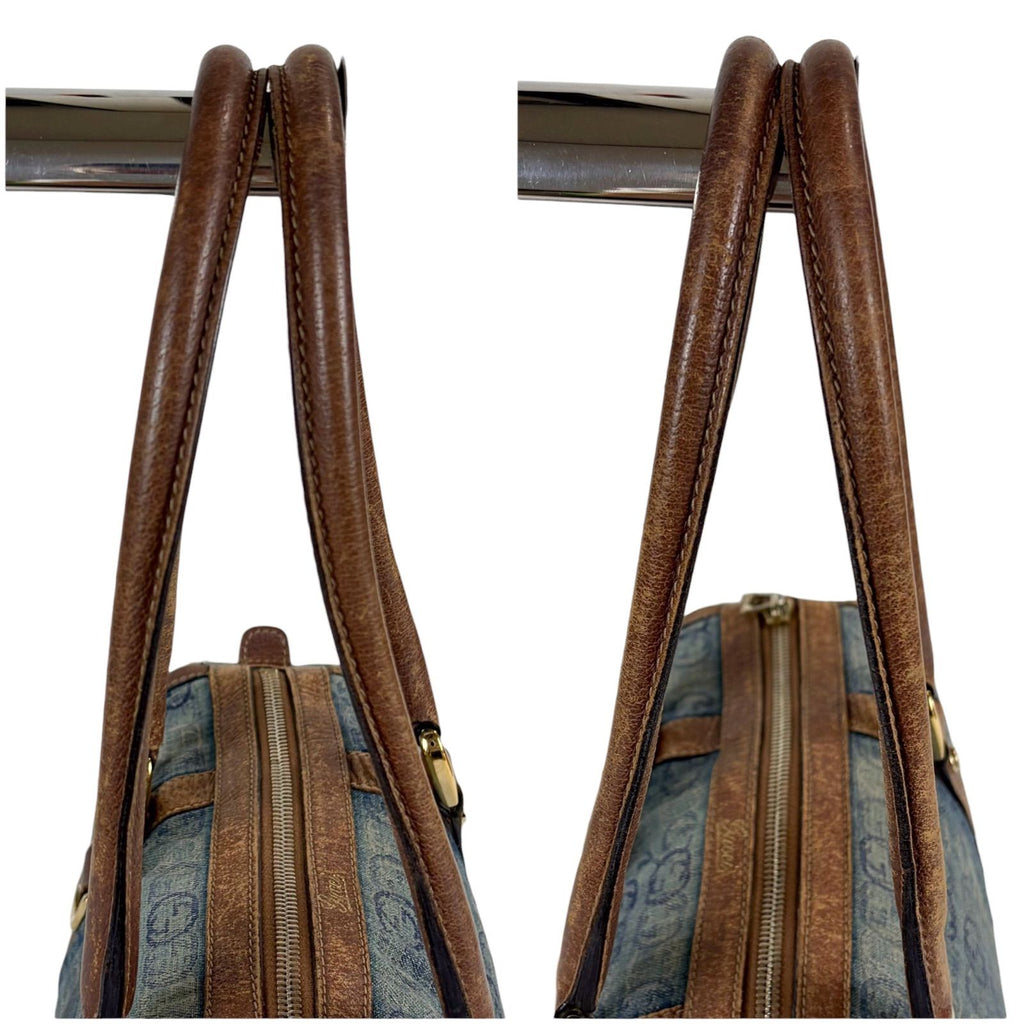 Gucci Mini Boston Bag Denim Leather GG — view 6