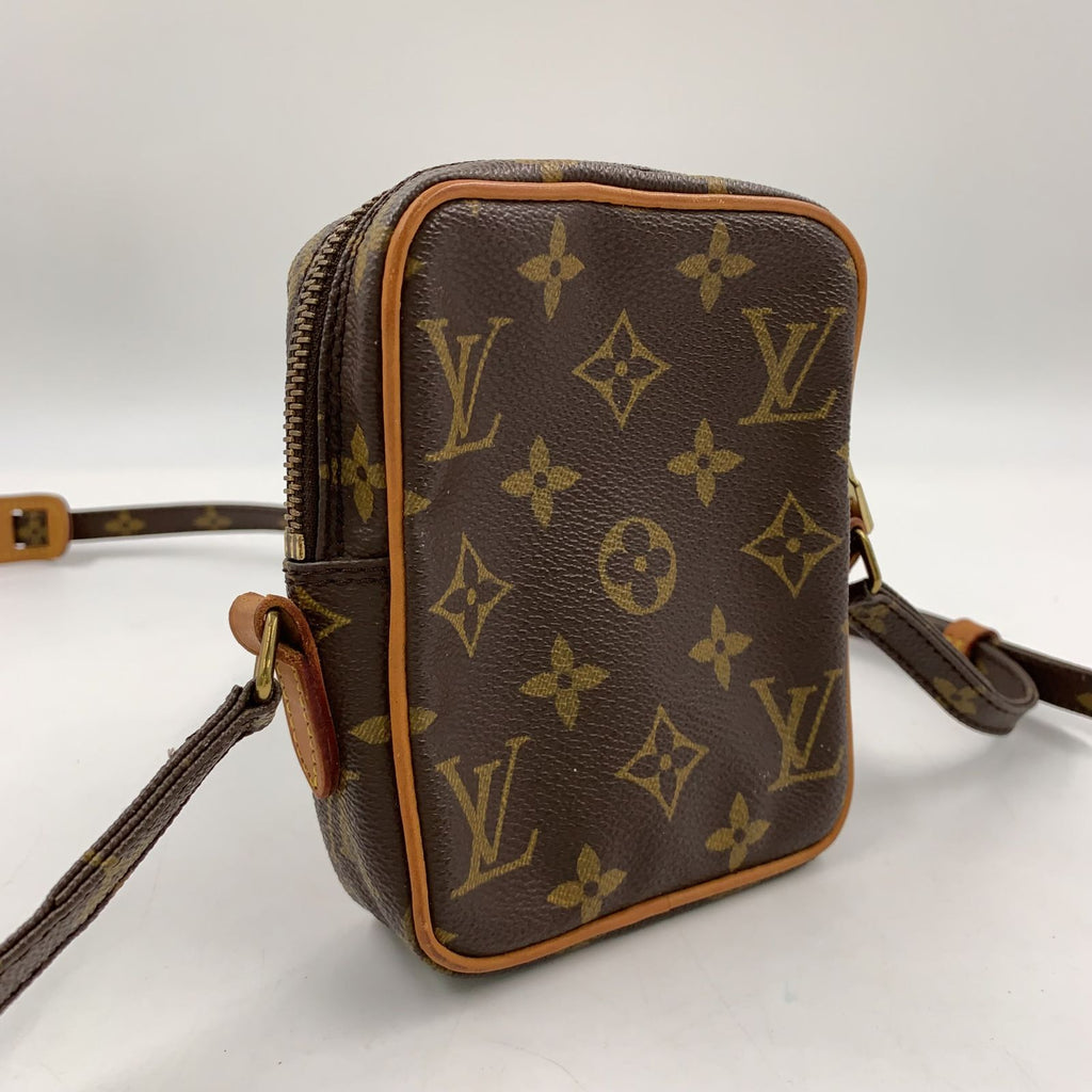 Louis Vuitton Mini Danube Monogram Leather Brown Light Shoulder Bag Gold — view 2