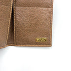 Gucci GG Canvas Leather Brown Beige Wallet Gold 034 — view 4