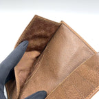 Gucci GG Canvas Leather Brown Beige Wallet Gold 034 — view 5