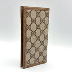 Gucci GG Canvas Leather Brown Beige Wallet Gold 034 — view 2