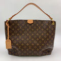 Louis Vuitton Graceful MM Pivoine Leather Brown Light Shoulder Bag Gold