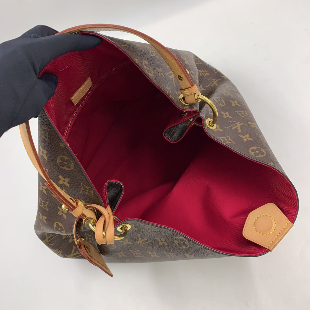 Louis Vuitton Graceful MM Pivoine Leather Brown Light Shoulder Bag Gold — view 3