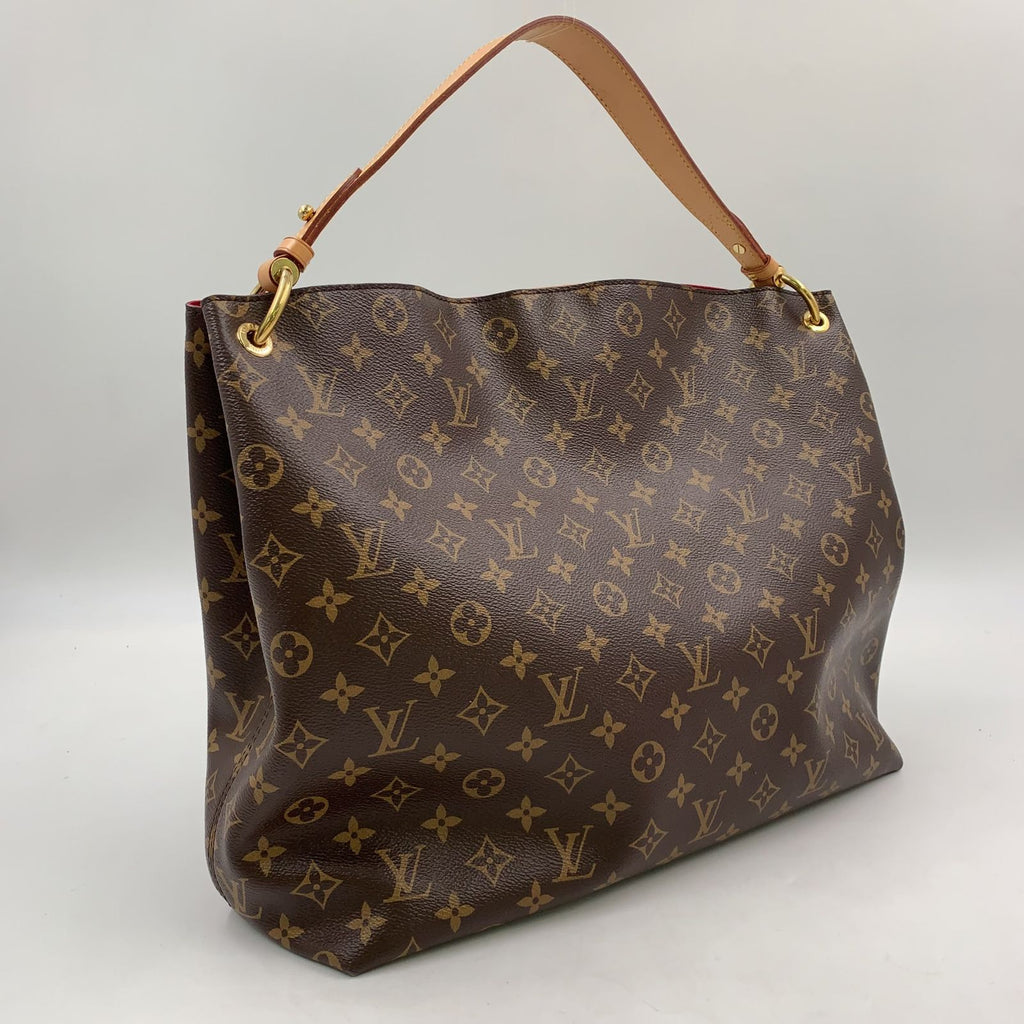 Louis Vuitton Graceful MM Pivoine Leather Brown Light Shoulder Bag Gold — view 2