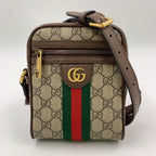 Gucci Ophidia Sherry Line GG Supreme Leather Brown Beige Shoulder Bag Gold