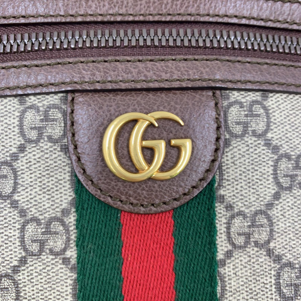 Gucci Ophidia Sherry Line GG Supreme Leather Brown Beige Shoulder Bag Gold — view 5
