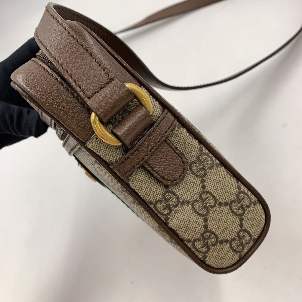Gucci Ophidia Sherry Line GG Supreme Leather Brown Beige Shoulder Bag Gold — view 8