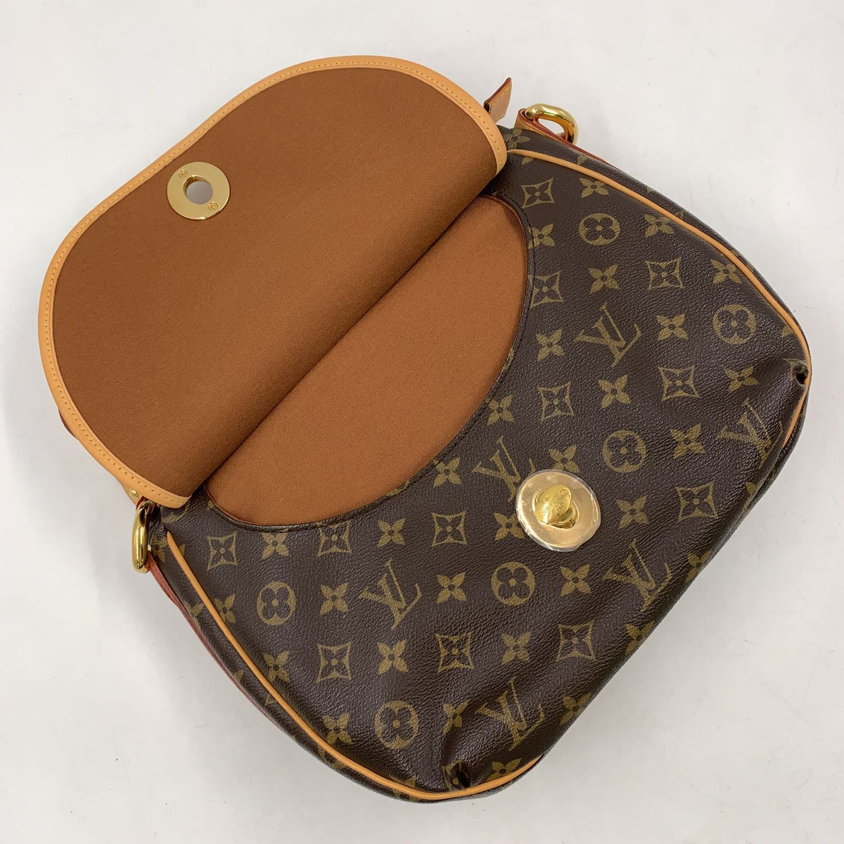 Louis Vuitton Tulum PM Monogram Leather Brown Light Shoulder Bag Gold — view 8