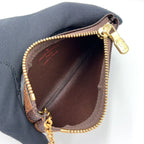 Louis Vuitton Pochette Cles Damier Ebene Leather Brown Coin Purse Gold — view 3