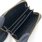 Bottega Veneta Intrecciato Zip Coin Purse Leather Black Wallet Gold — view 3
