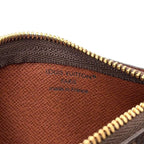 Louis Vuitton Pochette Cles Monogram Leather Brown Coin Purse Gold — view 4