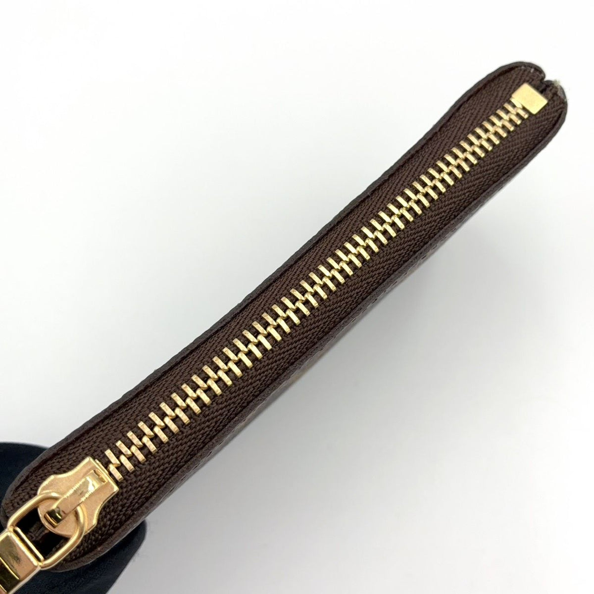 Louis Vuitton Pochette Cles Monogram Leather Brown Coin Purse Gold — view 6