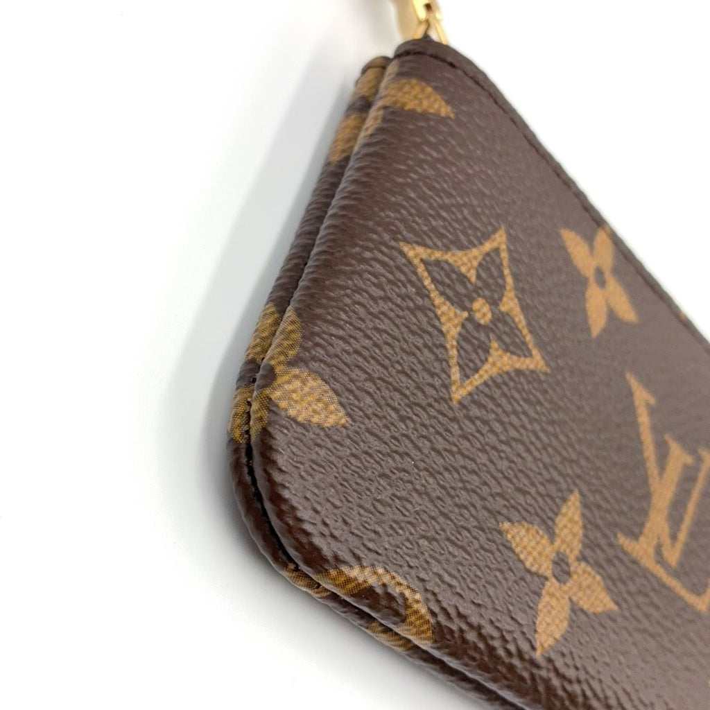 Louis Vuitton Pochette Cles Monogram Leather Brown Coin Purse Gold — view 8