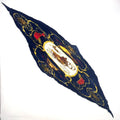Hermes Spring Pleats Carre 90 Silk Navy Scarf