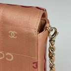 Chanel Shoulder Bag Choco Bar CC Logo Canvas Pink — view 5