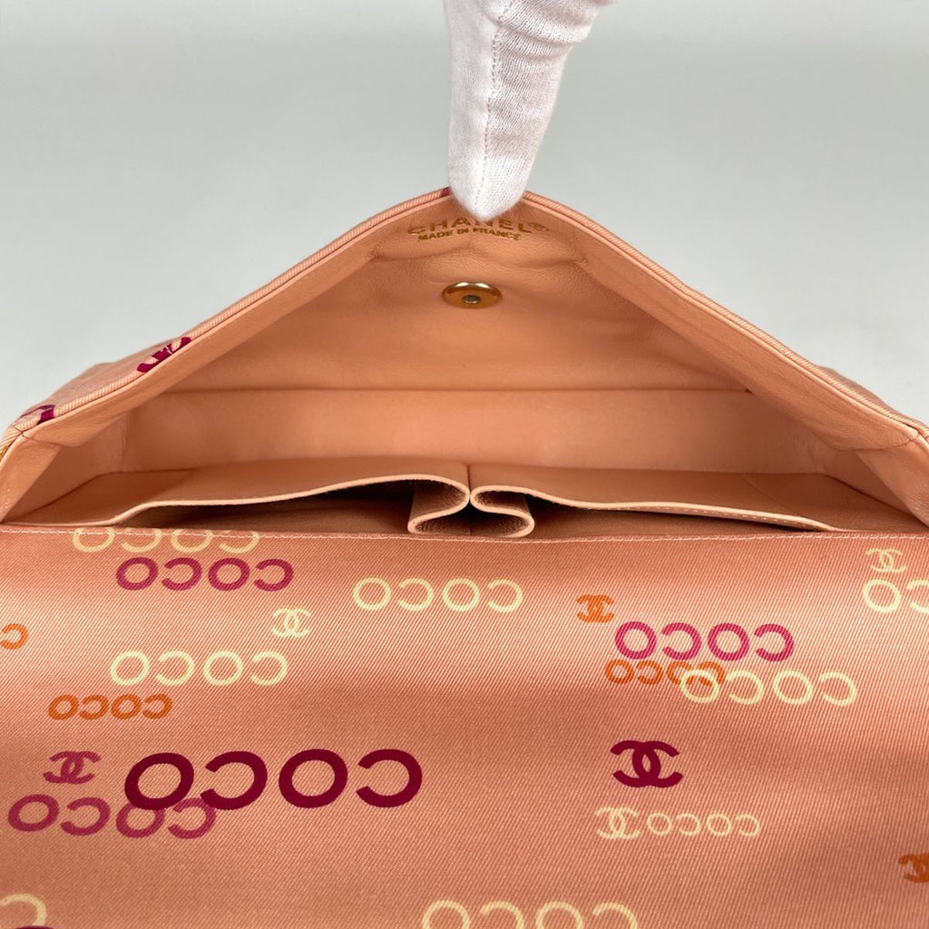 Chanel Shoulder Bag Choco Bar CC Logo Canvas Pink — view 8