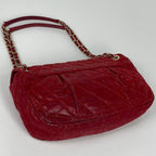 Chanel Shoulder Bag Quilted CC Logo Chain Leather Red — view 2
