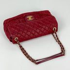 Chanel Shoulder Bag Quilted CC Logo Chain Leather Red — view 5