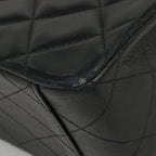 Chanel Shoulder Bag Big Quilted Single Flap CC Logo Chain Leather Black — view 3