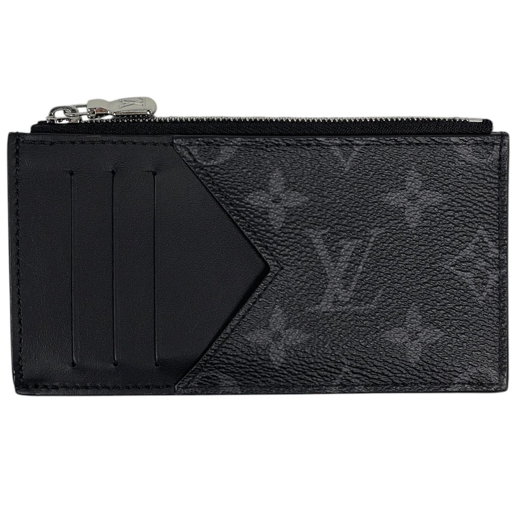 Louis Vuitton Coin Card Holder Purse Monogram Eclipse Black