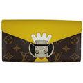 Louis Vuitton Portefeuille Sarah Wallet Tribal Mask Monogram Brown Jaune